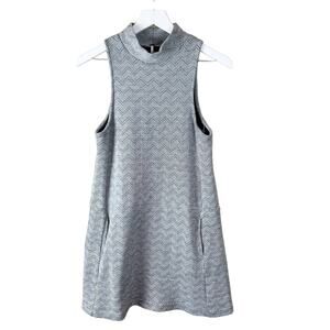 Free People Black and White High Neck Sleeveless Halter‎ Chevron Dress Small